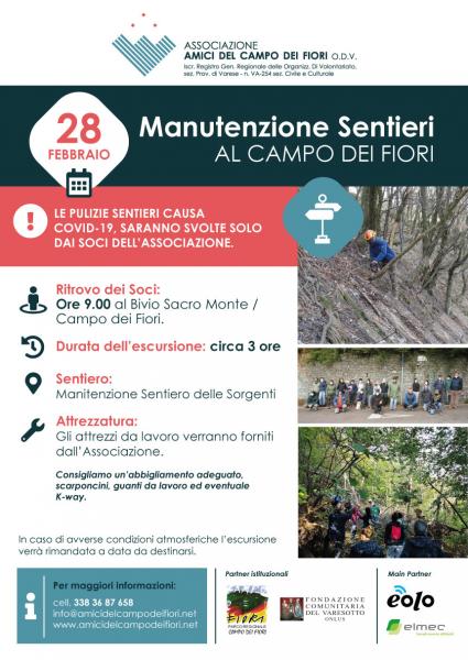Manutenzione sentieri: 28 Febbraio 2021