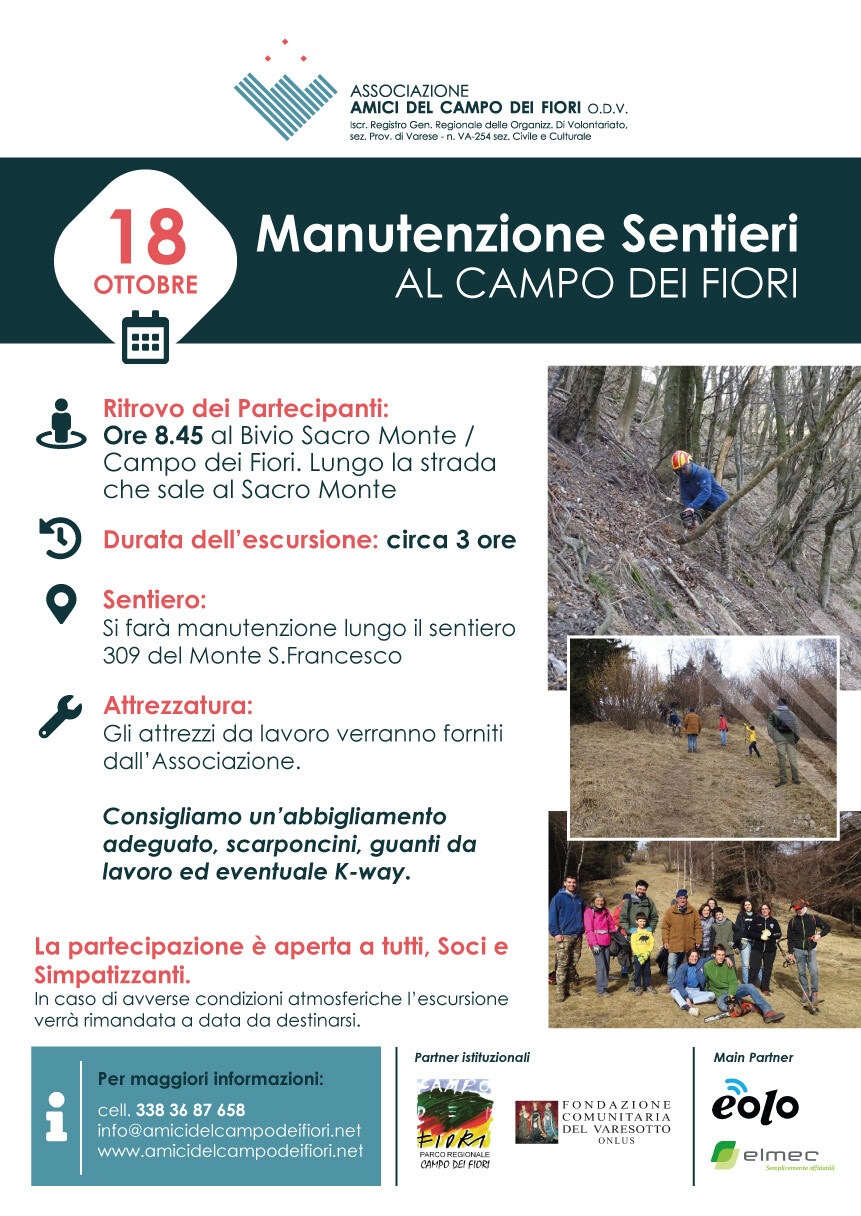 Manutenzione Sentiero 309 al Campo dei Fiori